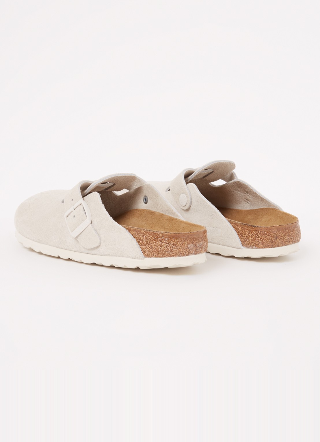 Birkenstock Boston muiltje van suède - achterkant beige