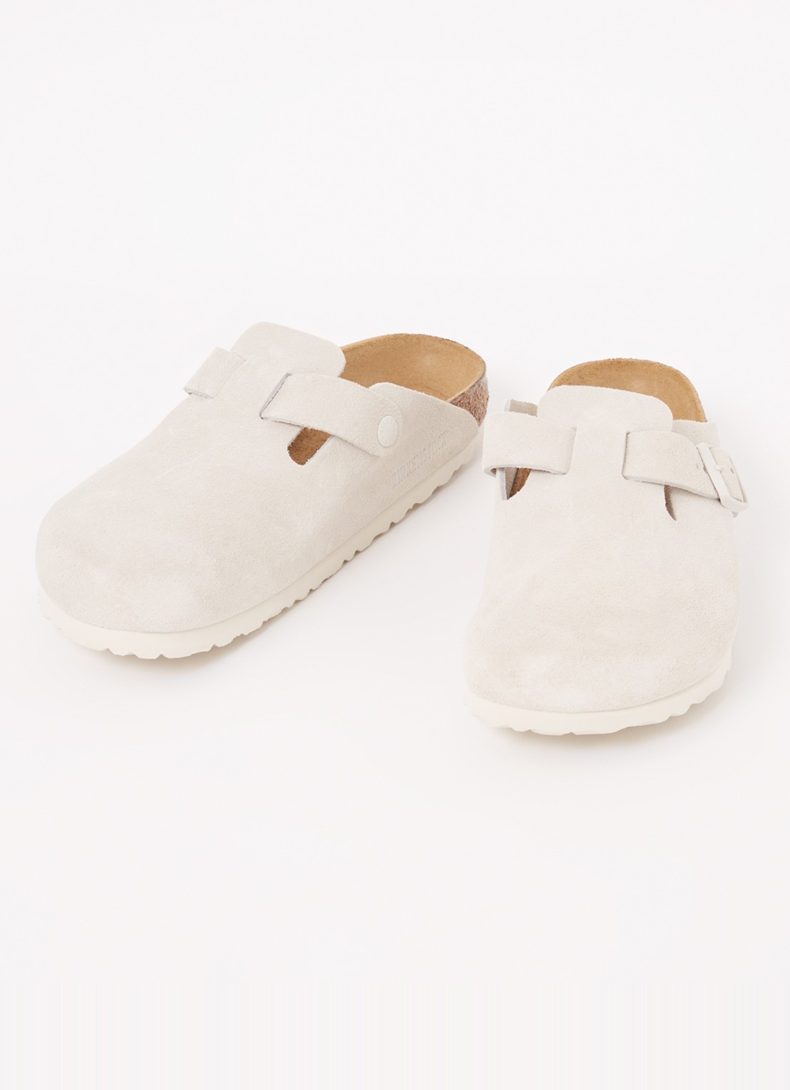 Birkenstock Boston muiltje van suède - detail 3 beige