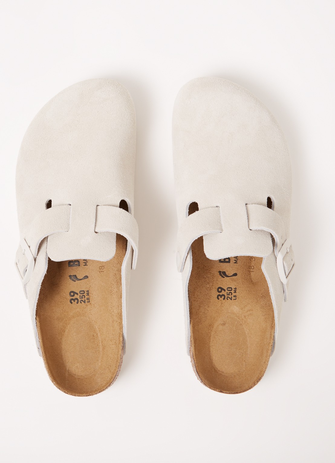 Birkenstock Boston muiltje van suède - detail 4 beige
