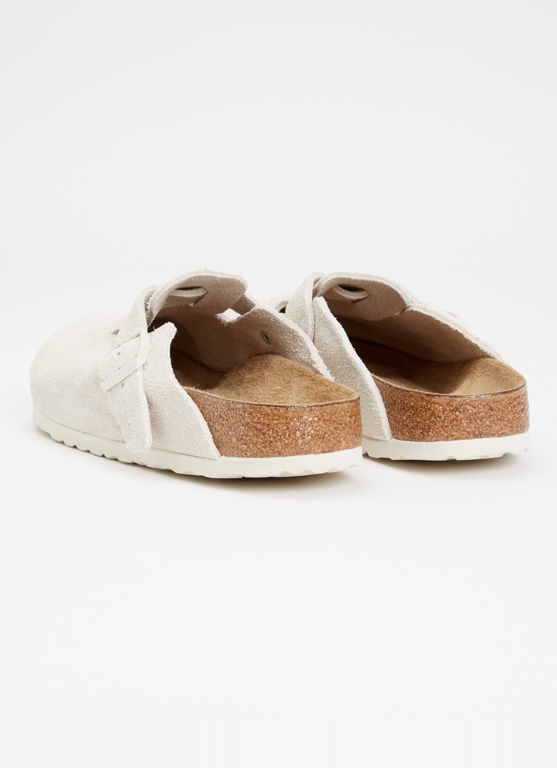 Birkenstock Boston muiltje van suède - achterkant wit