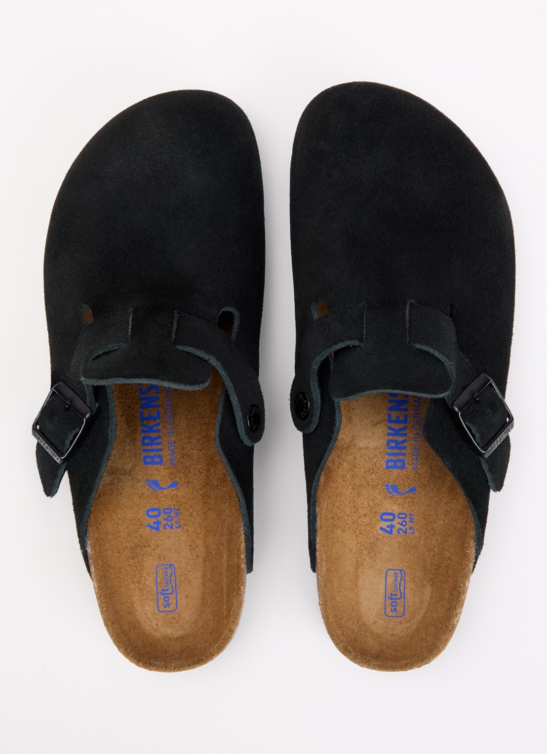 Birkenstock Boston muiltje van suède - detail 4 zwart