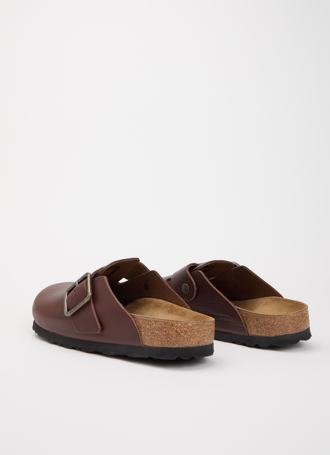 Birkenstock Boston wire Buckle muiltje van leer - achterkant 2 donkerbruin