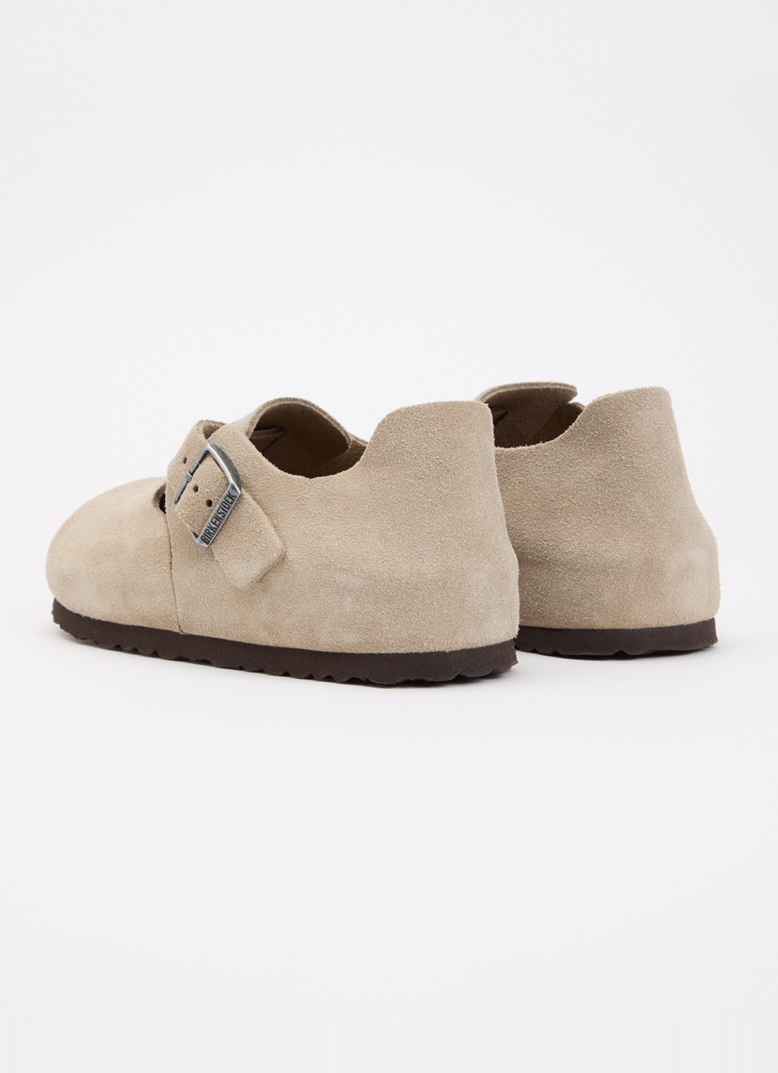 Birkenstock London sandaal van suède - achterkant khaki