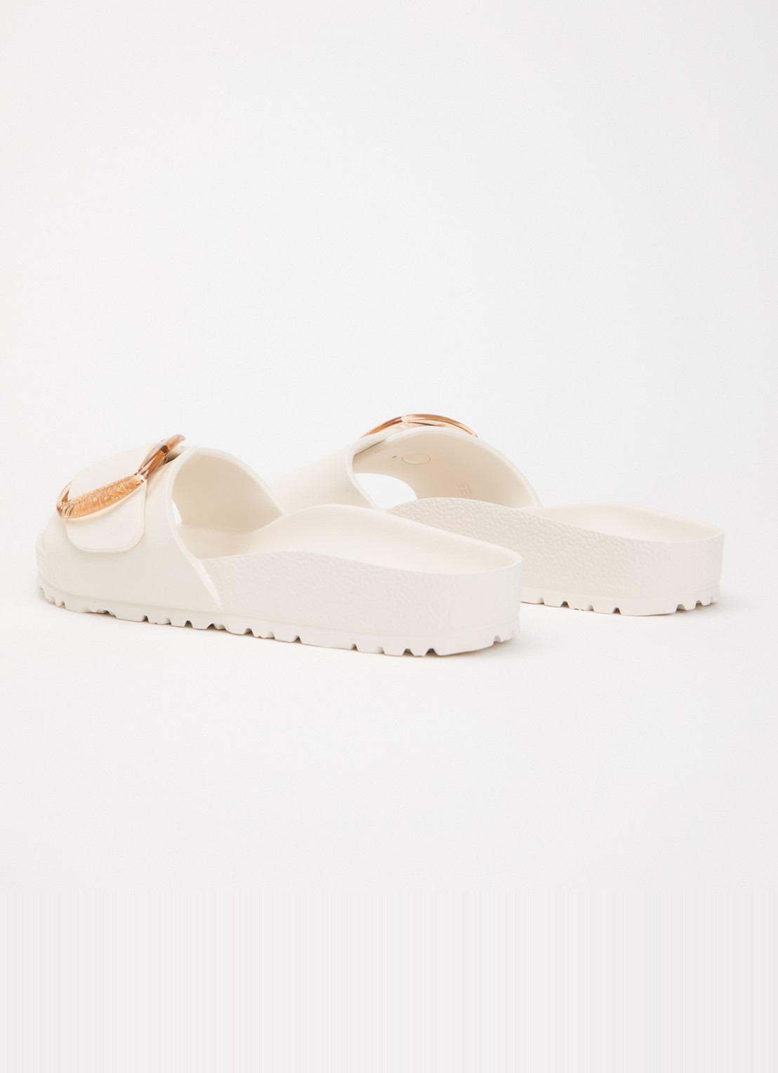 Birkenstock Madrid Big Buckle slipper met gespdetail - achterkant gebroken wit