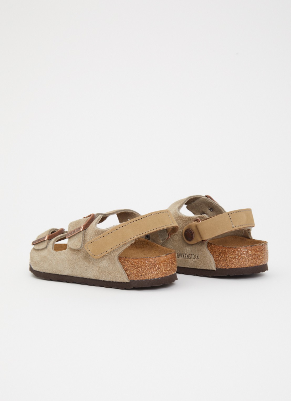 Birkenstock Milano sandaal van suède - achterkant 3 taupe