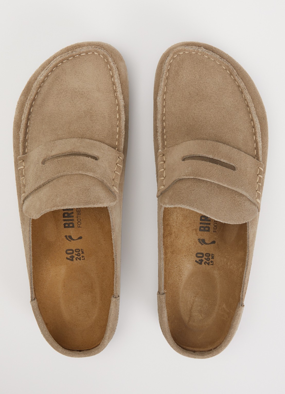 Birkenstock Naples muiltje van suède - detail 4 taupe