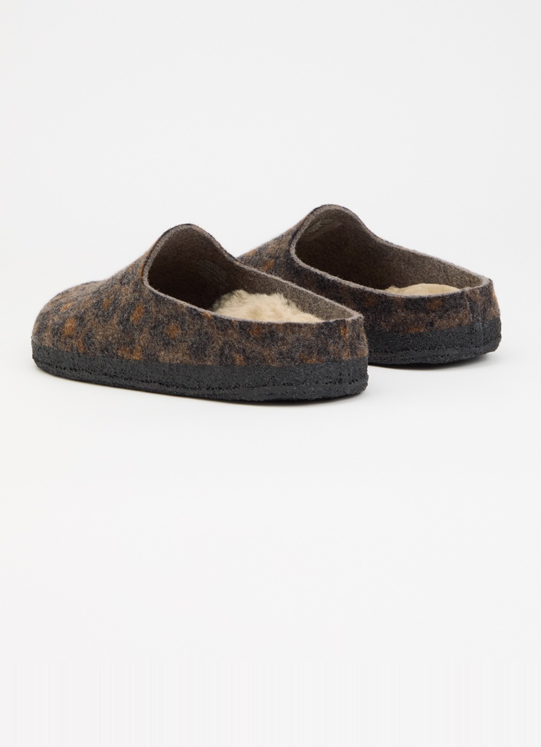 Birkenstock Narrow Fit Amsterdam Wrapped muiltje met panterprint - achterkant 4 bruin