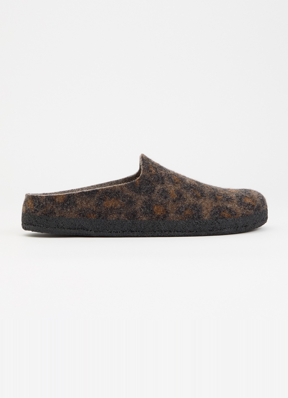 Birkenstock Narrow Fit Amsterdam Wrapped muiltje met panterprint - voorkant 5 bruin