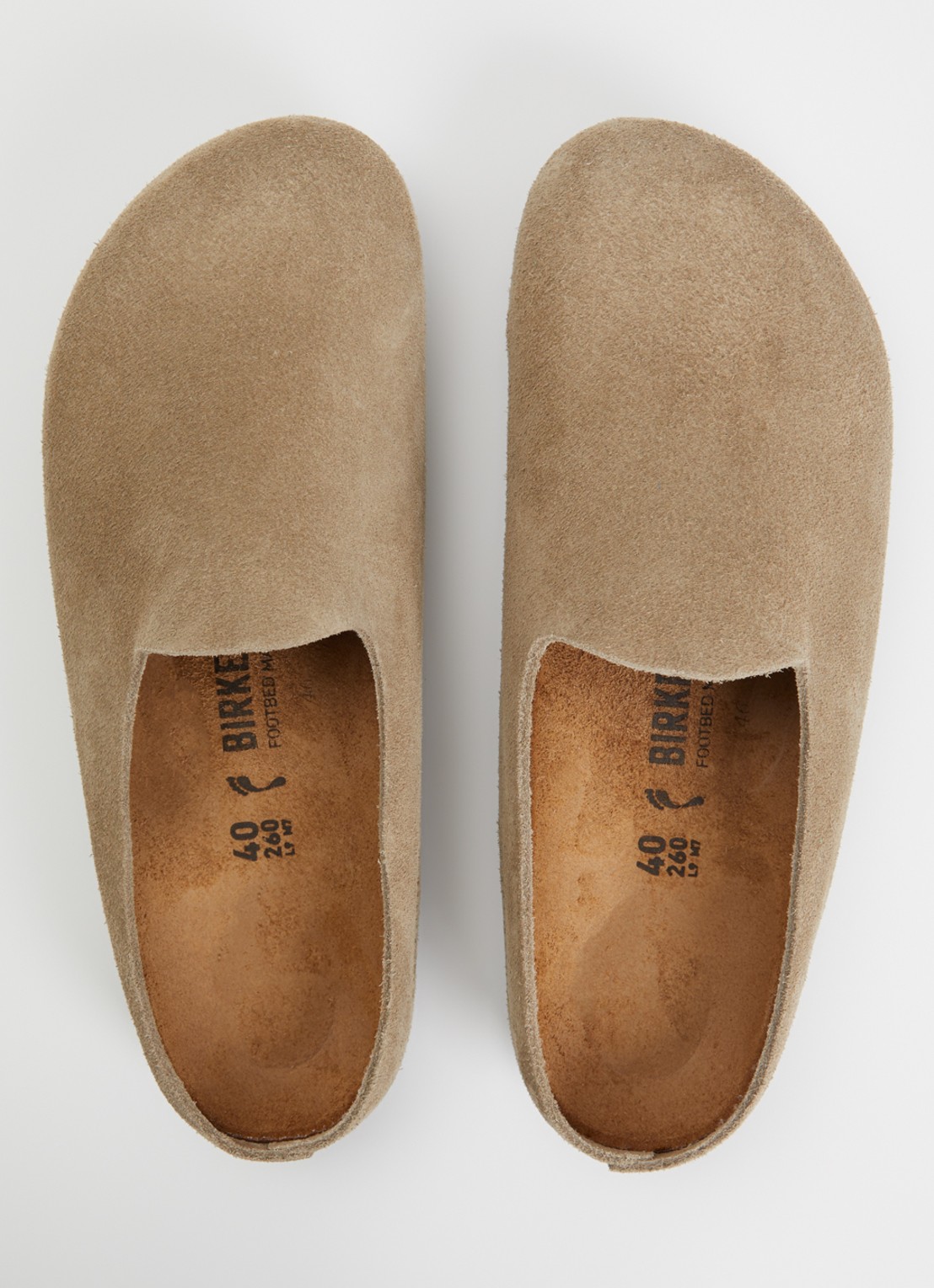Birkenstock Narrow Fit Amsterdam Wrapped muiltje van suède - detail 2 taupe