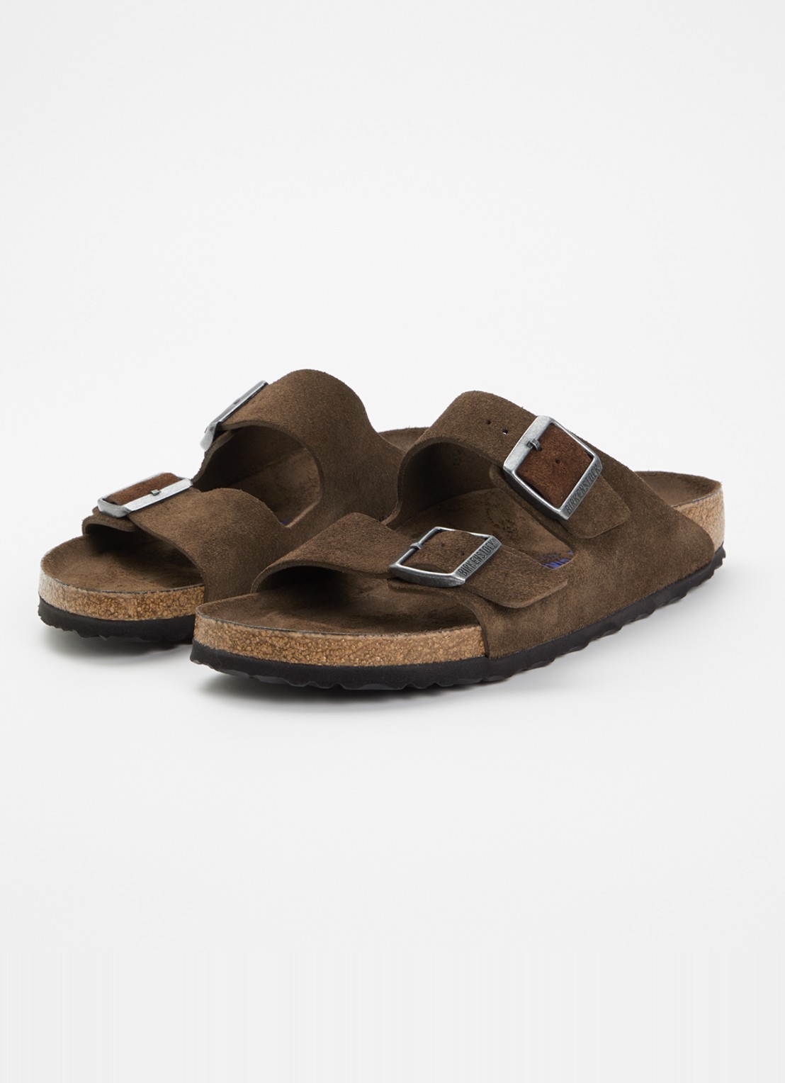 Birkenstock Narrow Fit Arizona slipper van suède - detail 3 chocoladebruin