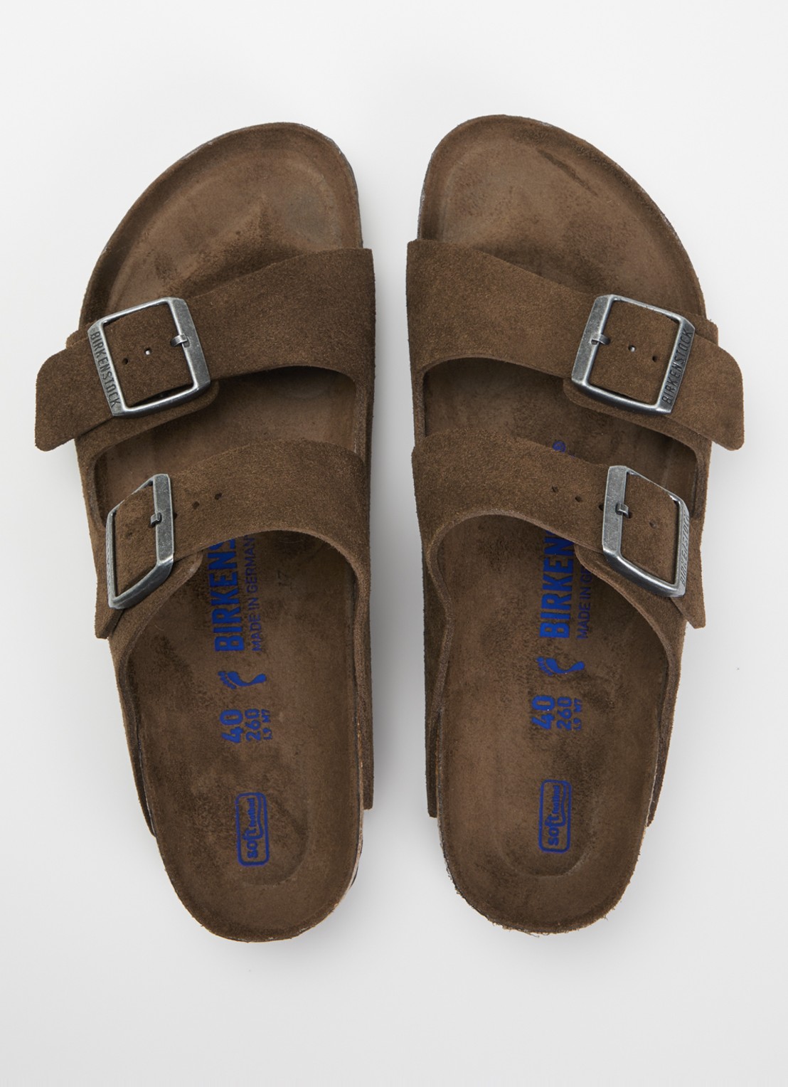 Birkenstock Narrow Fit Arizona slipper van suède - detail 4 chocoladebruin