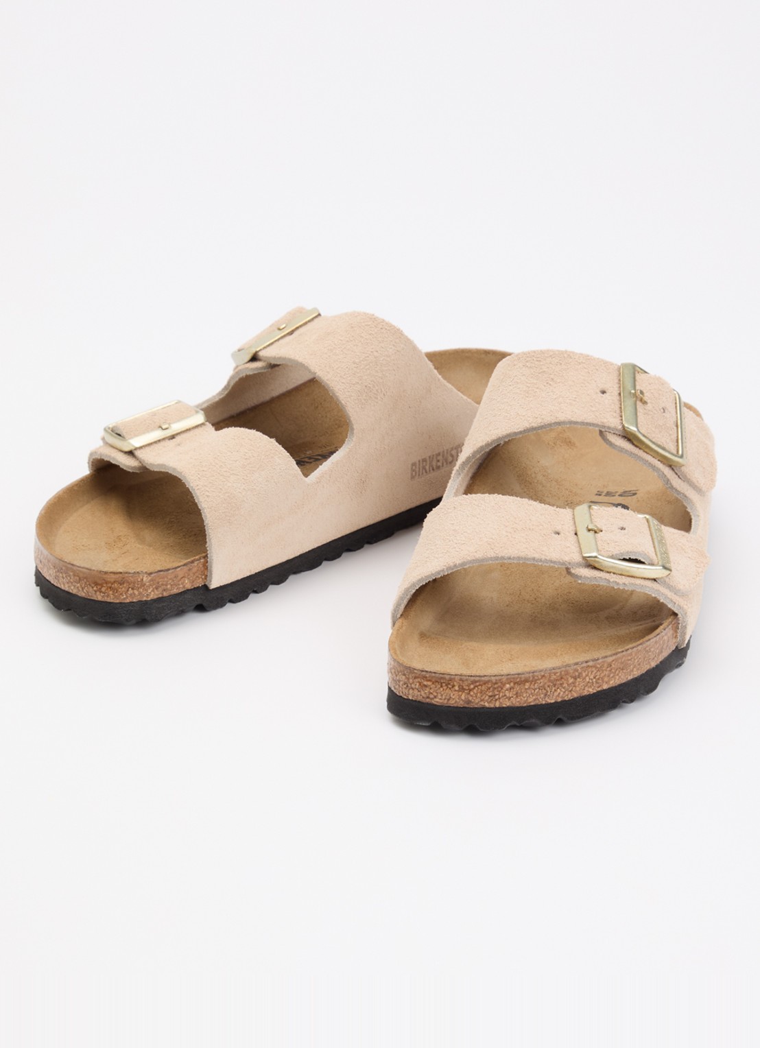 Birkenstock Narrow Fit Arizona slipper van suède - detail 3 beige