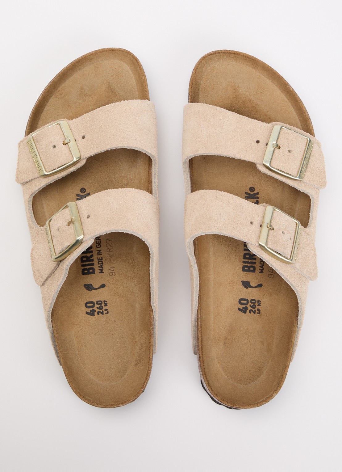 Birkenstock Narrow Fit Arizona slipper van suède - detail 4 beige