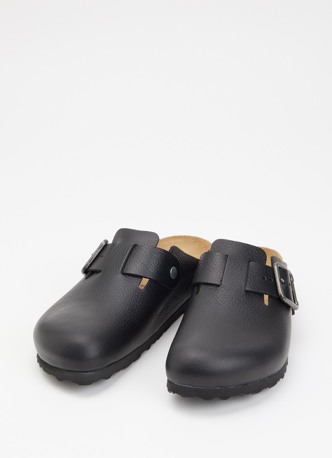 Birkenstock Narrow Fit Boston muiltje van leer - detail 2 zwart