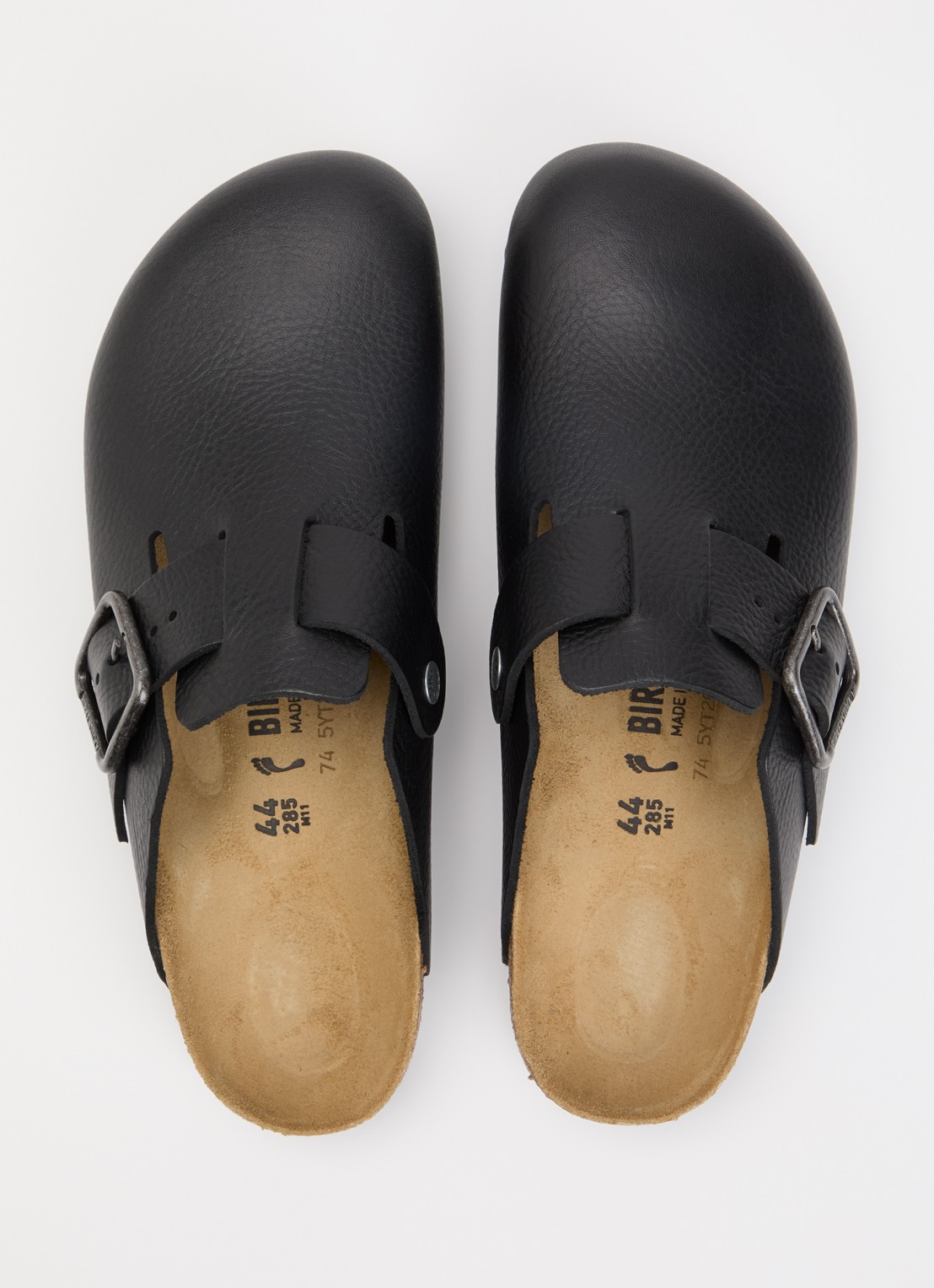 Birkenstock Narrow Fit Boston muiltje van leer - detail 3 zwart