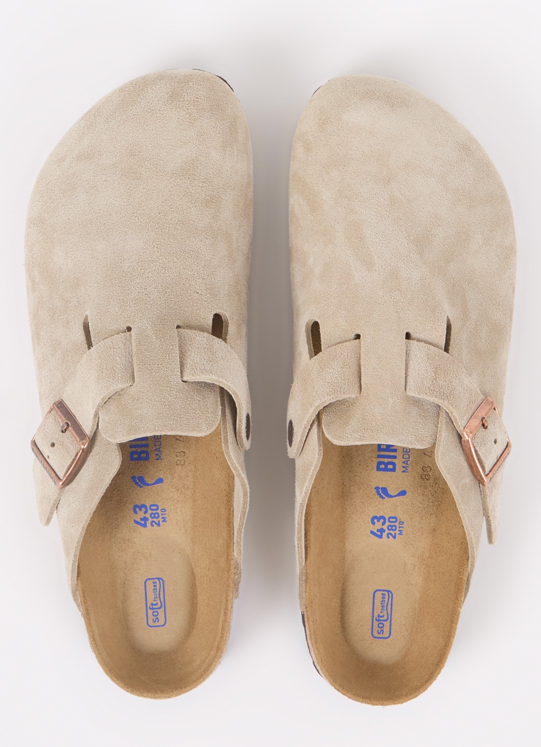 Birkenstock Narrow Fit Boston muiltje van suède - detail 3 taupe