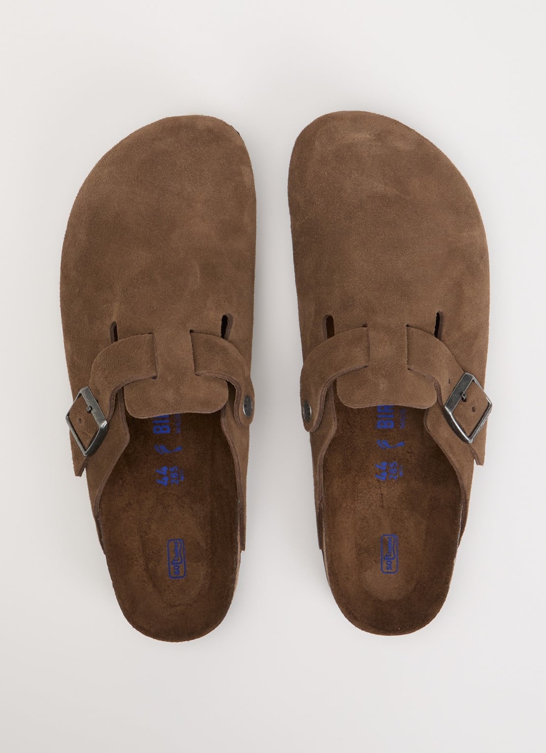 Birkenstock Narrow Fit Boston muiltje van suéde  - detail 4 donkerbruin