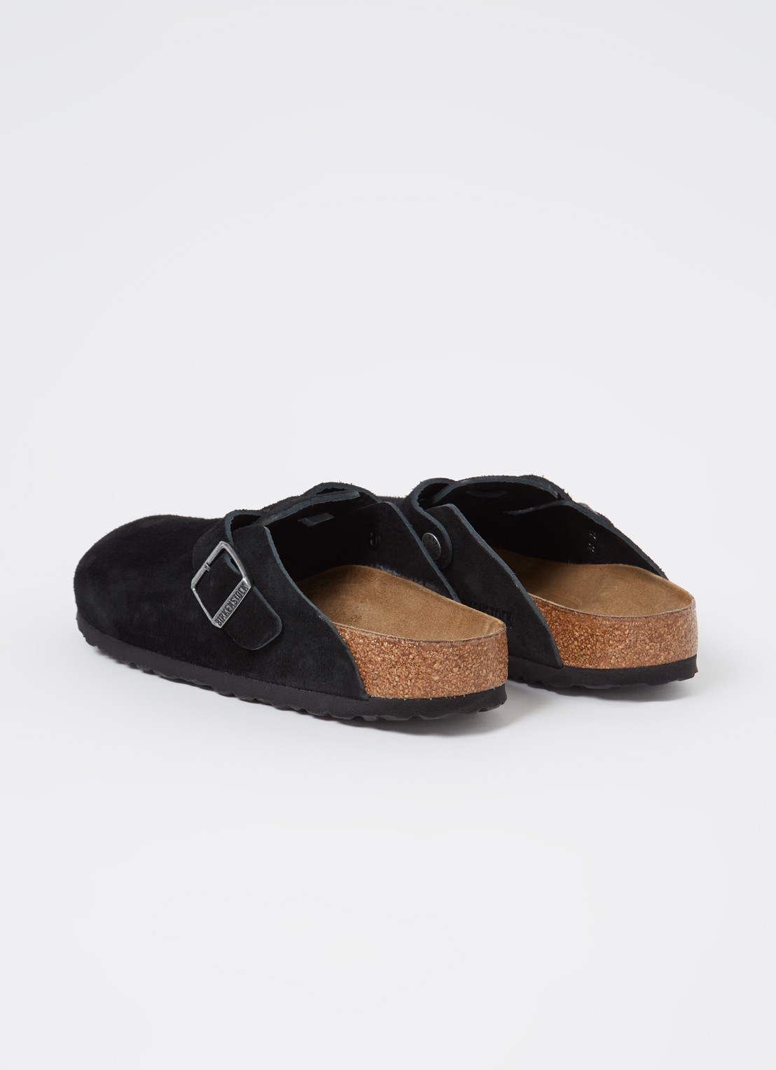 Birkenstock Narrow Fit Boston muiltje van suède - achterkant 5 zwart