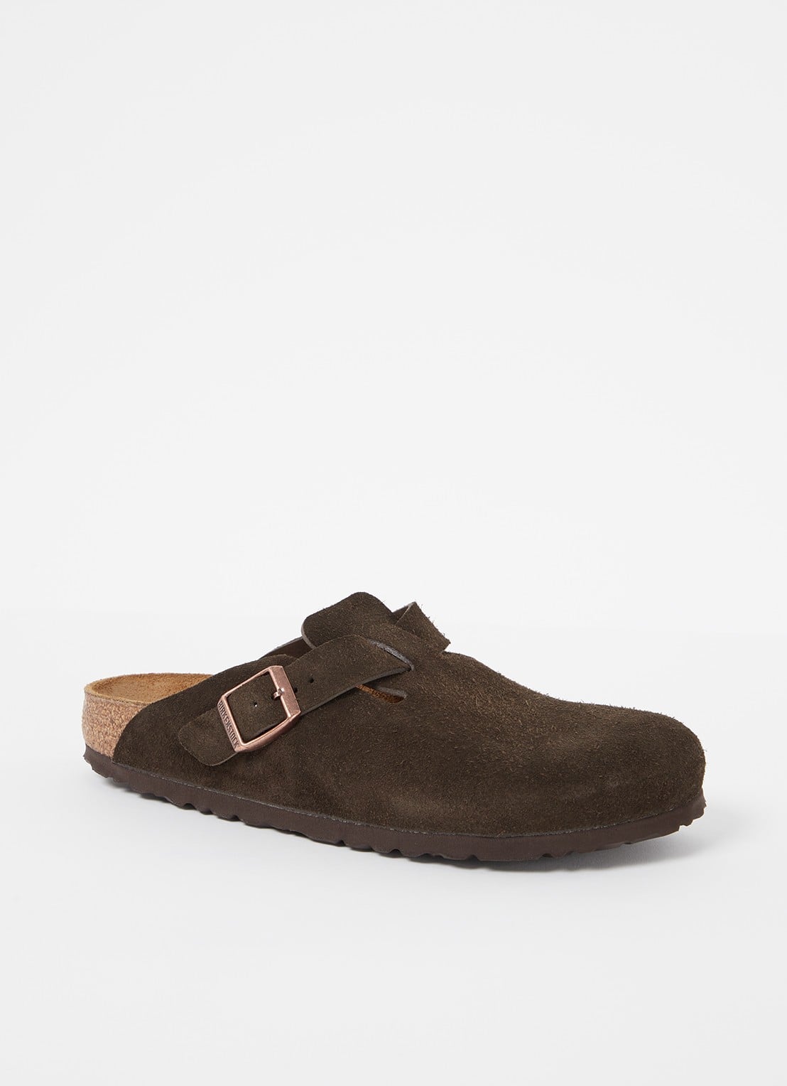 Birkenstock Narrow Fit Boston muiltje van suède - voorkant 5 bruin