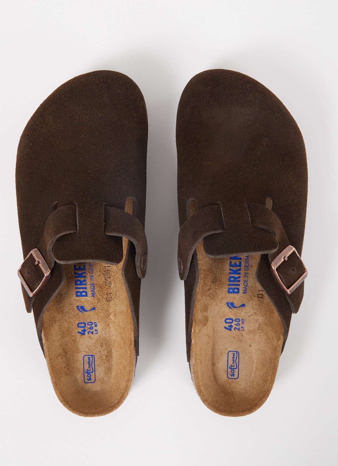 Birkenstock Narrow Fit Boston muiltje van suède - detail 2 hazelnootbruin