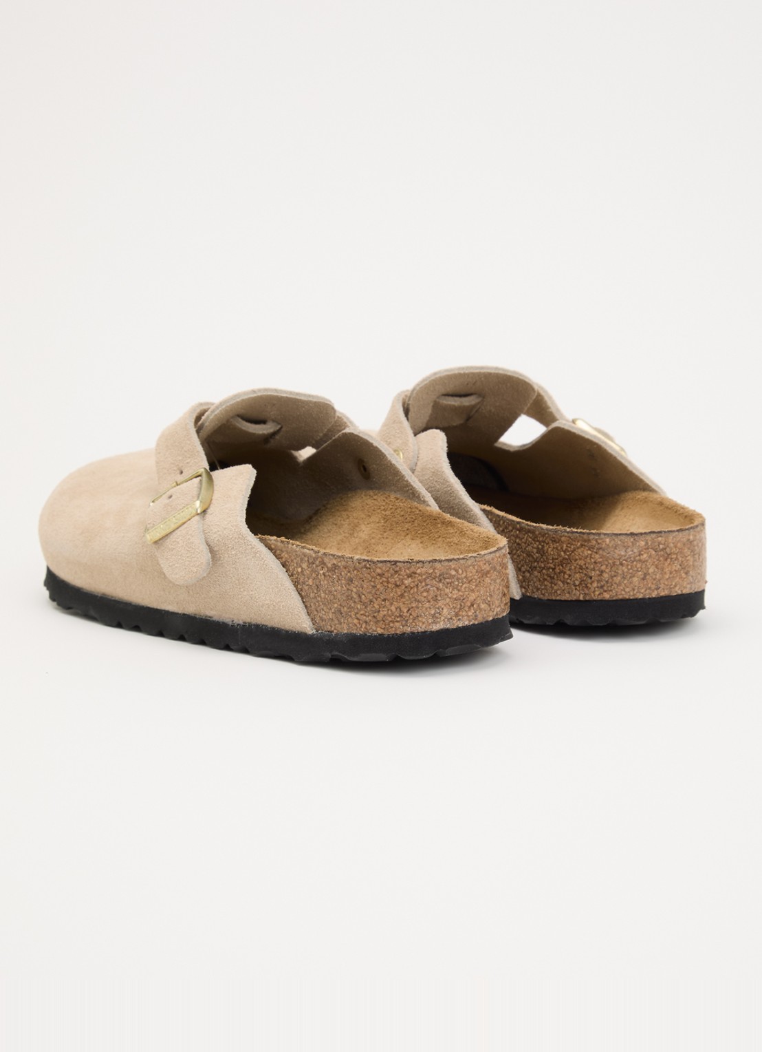 Birkenstock Narrow Fit Boston muiltje van suède - achterkant 2 beige