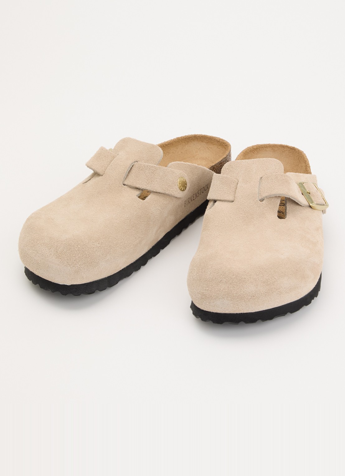 Birkenstock Narrow Fit Boston muiltje van suède - detail 3 beige
