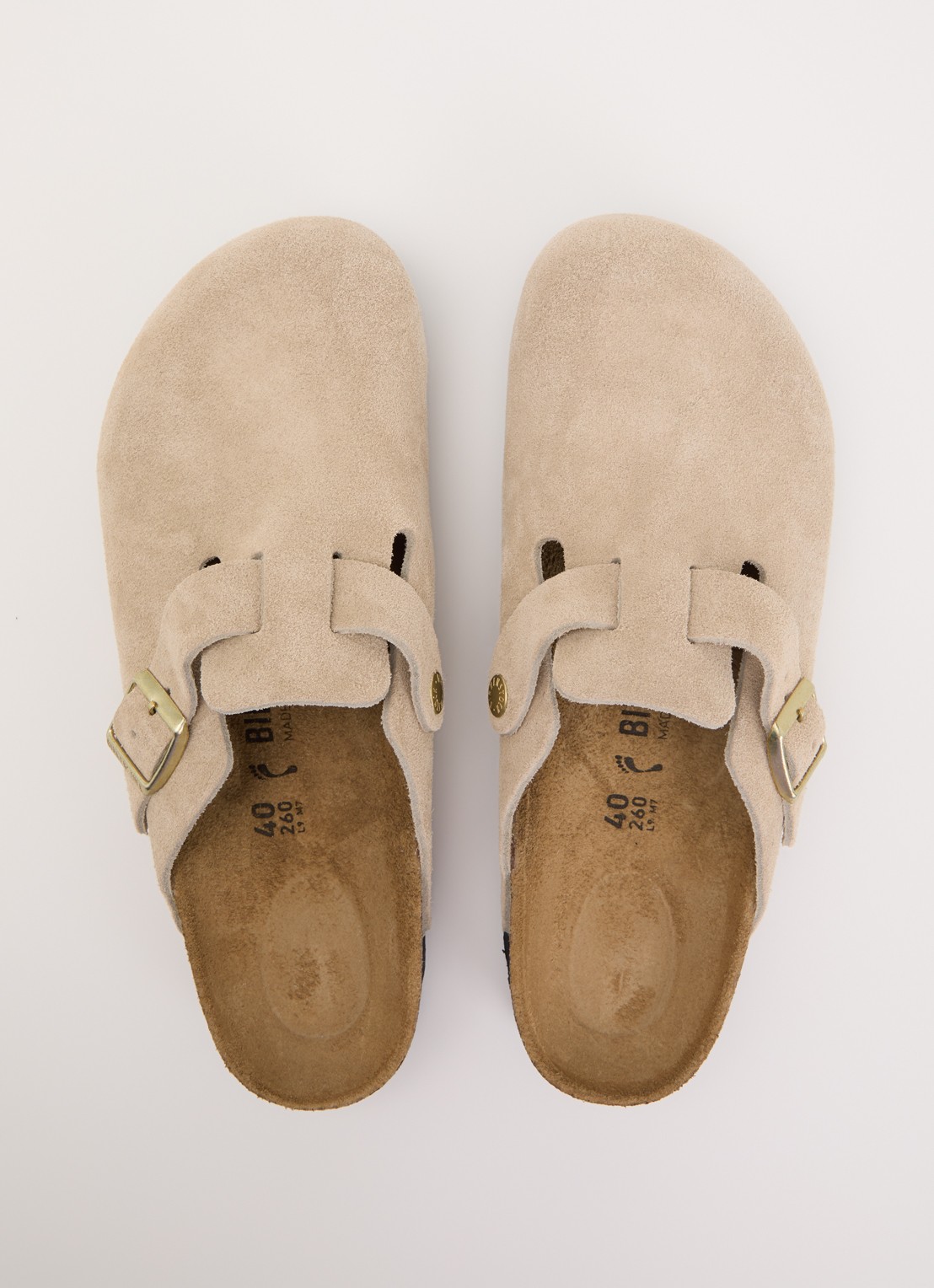 Birkenstock Narrow Fit Boston muiltje van suède - detail 4 beige