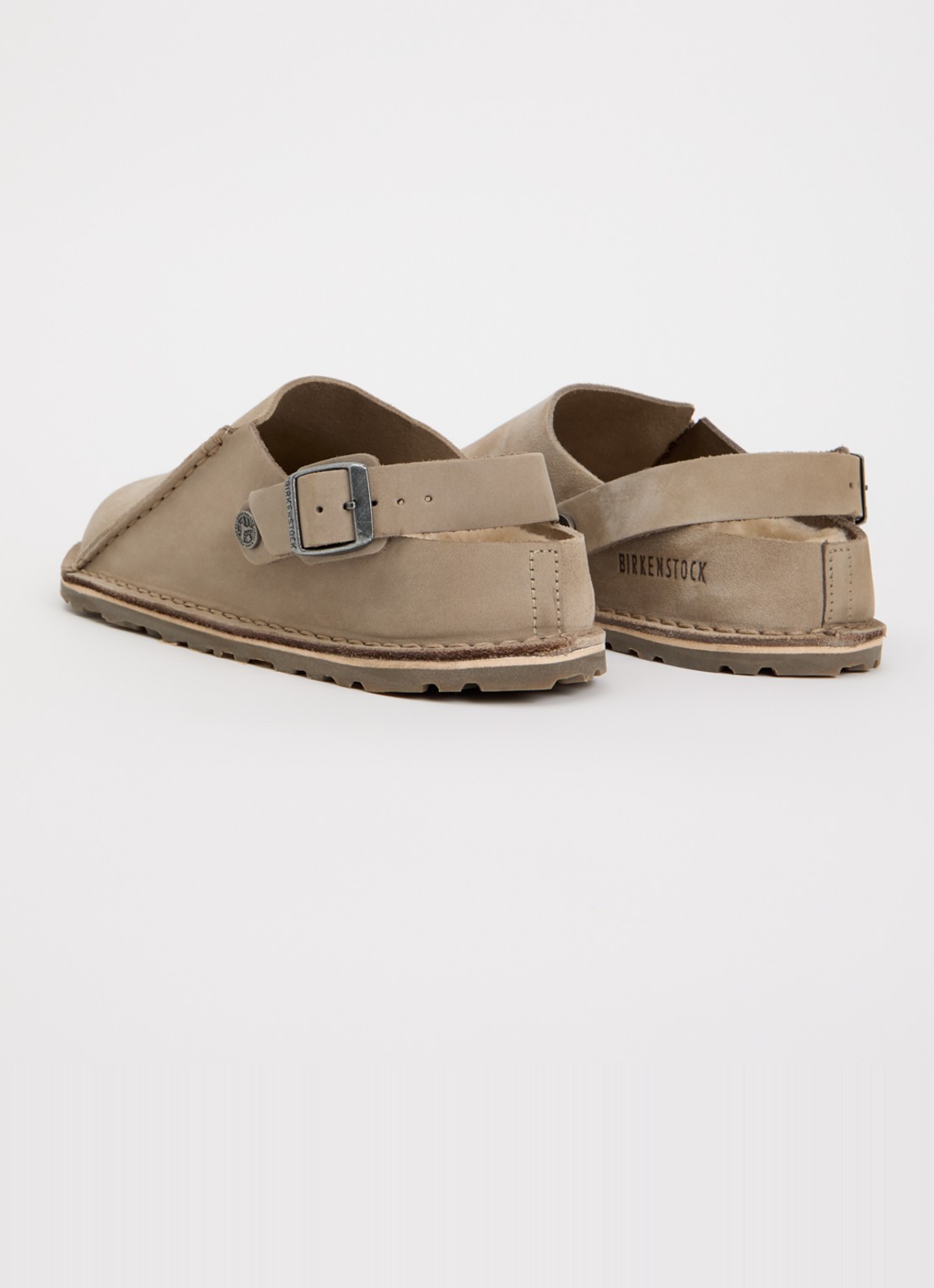 Birkenstock Narrow Fit Lutry muiltje van suède met details van nubuck - achterkant 5 taupe