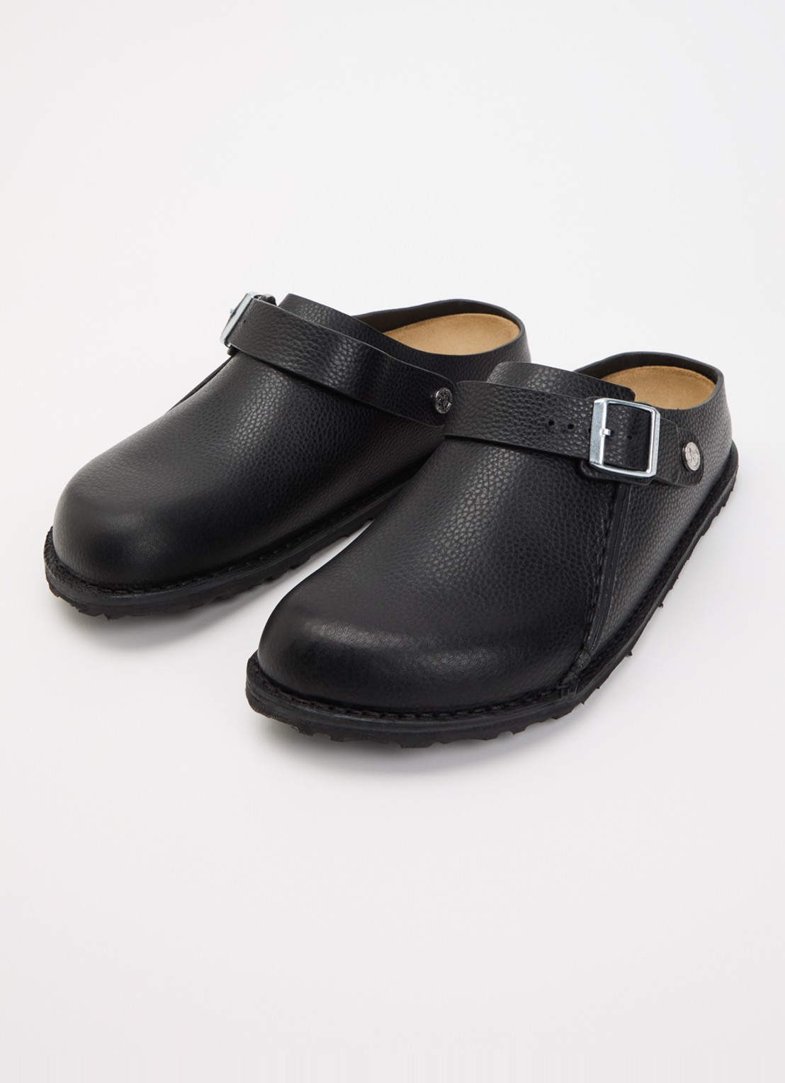 Birkenstock Narrow Fit Lutry Premium muiltje van leer - detail 2 zwart
