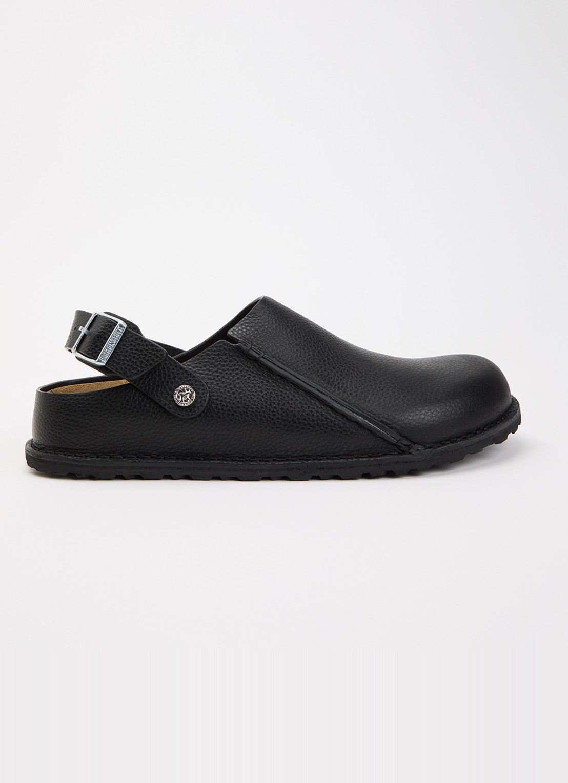 Birkenstock Narrow Fit Lutry Premium muiltje van leer - voorkant 5 zwart