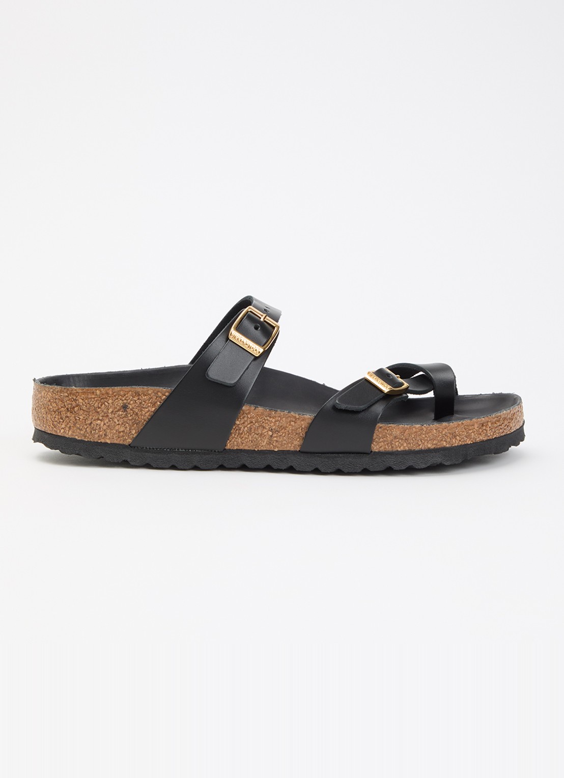 Birkenstock Narrow Fit Mayari sandaal van leer - voorkant 2 diepzwart