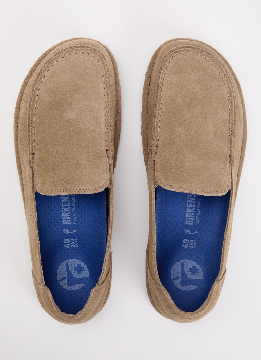 Birkenstock Narrow Fit Utti mocassin van suède - detail 4 zand