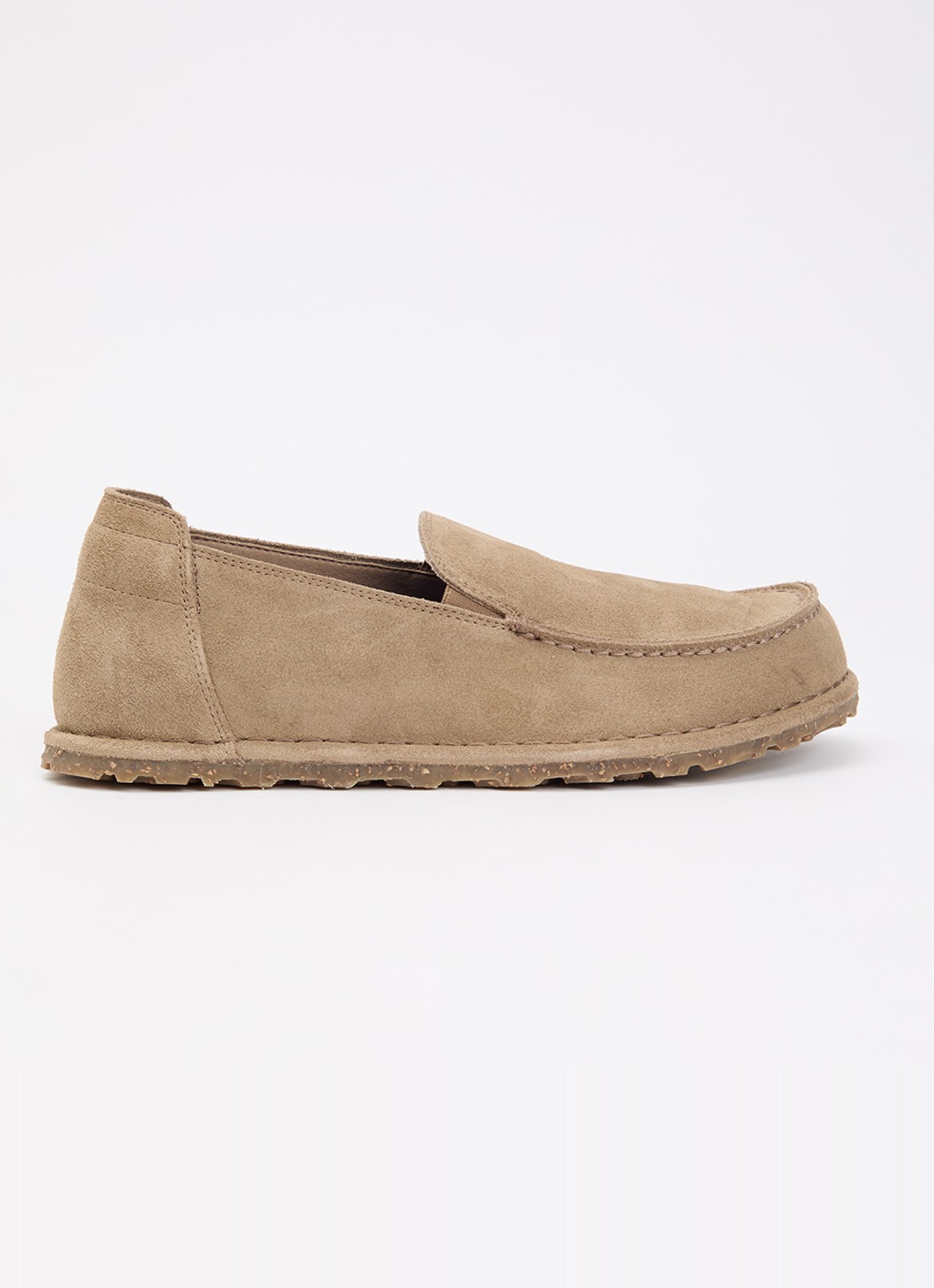 Birkenstock Narrow Fit Utti mocassin van suède - voorkant 2 zand