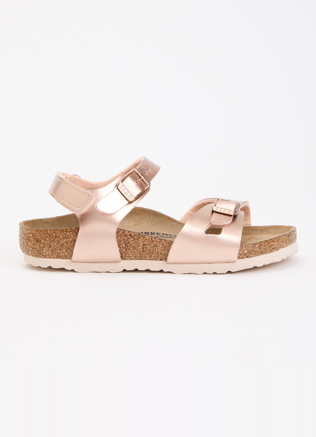 Birkenstock Rio sandaal met metallic finish - voorkant 2 brons