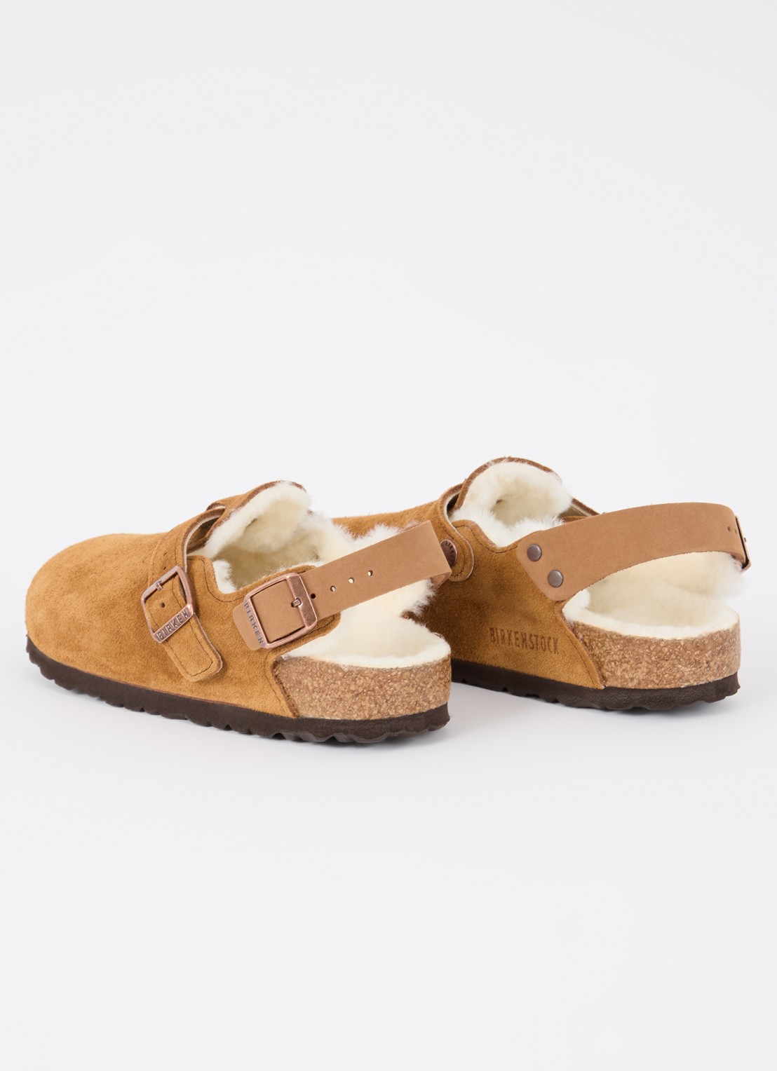 Birkenstock Tokio sandaal van suède - achterkant cognac