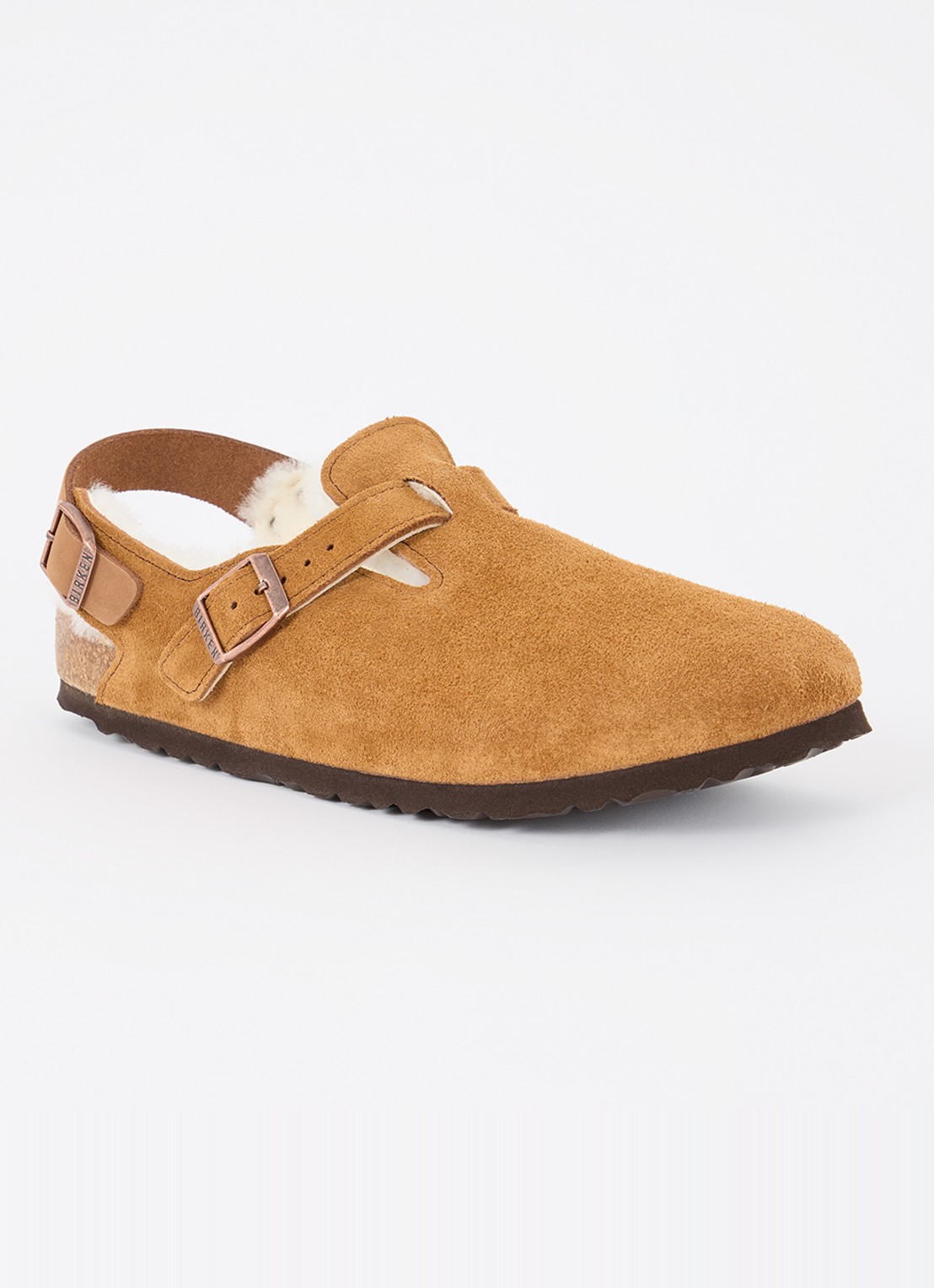 Birkenstock Tokio sandaal van suède - voorkant 2 cognac