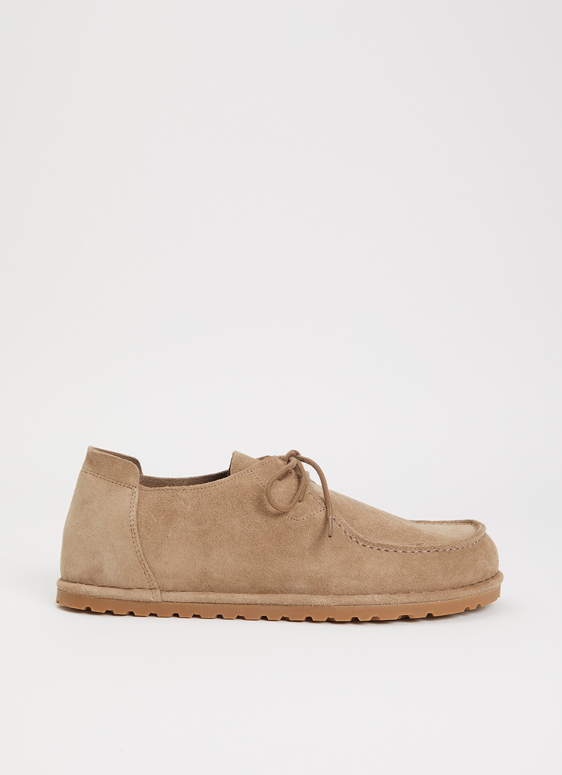 Birkenstock Utti Lace casual veterschoen van suède - voorkant 2 zand