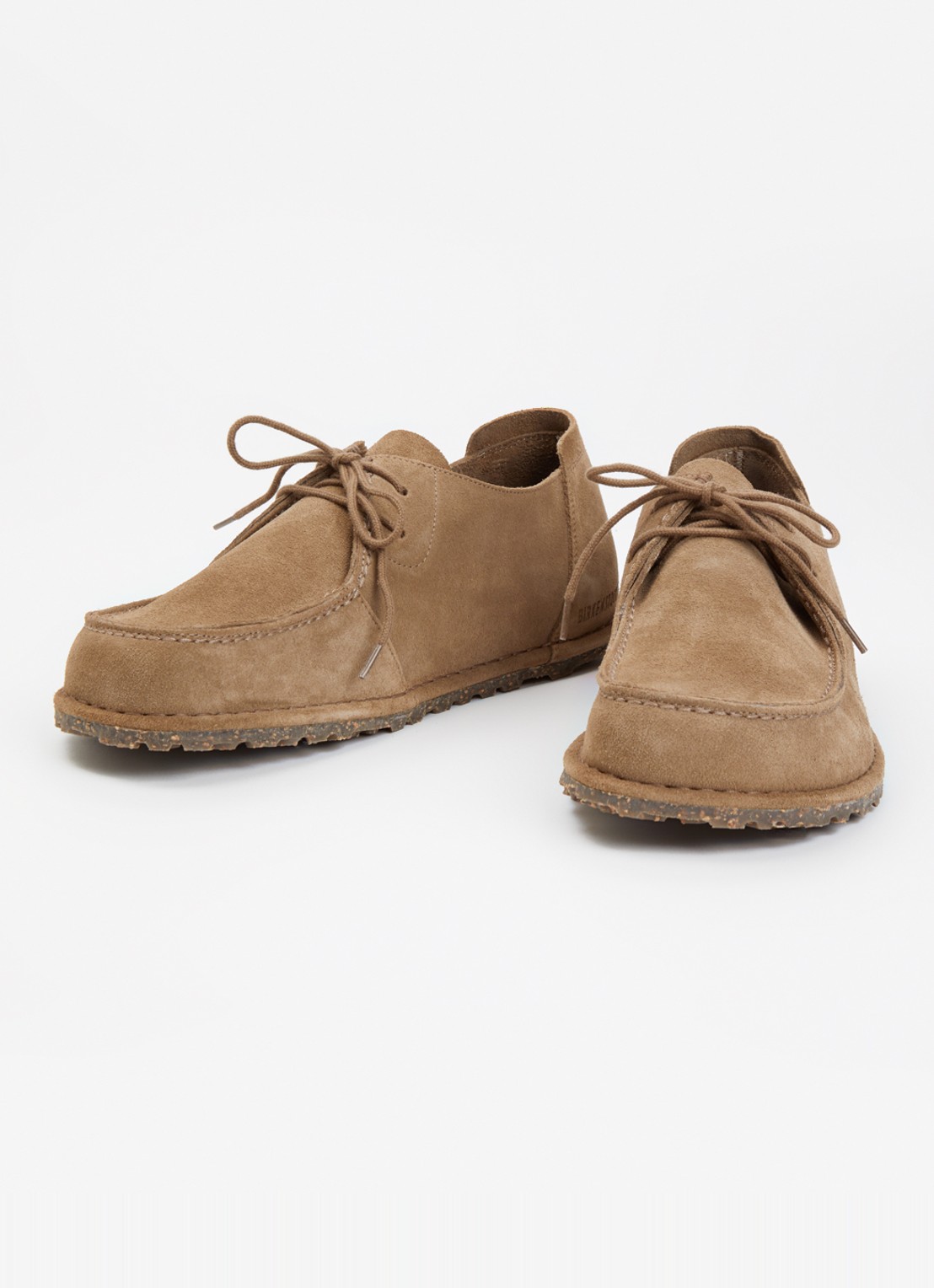 Birkenstock Utti Lace veterschoen van suède - detail 2 zand