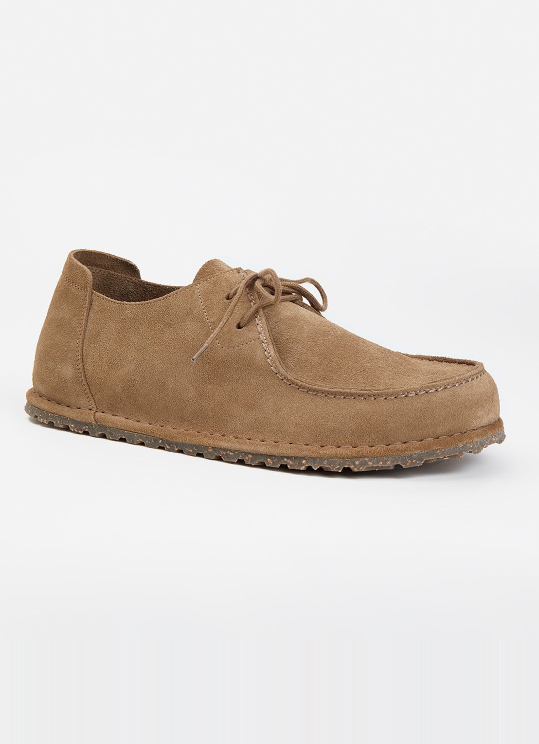 Birkenstock Utti Lace veterschoen van suède - voorkant 5 zand