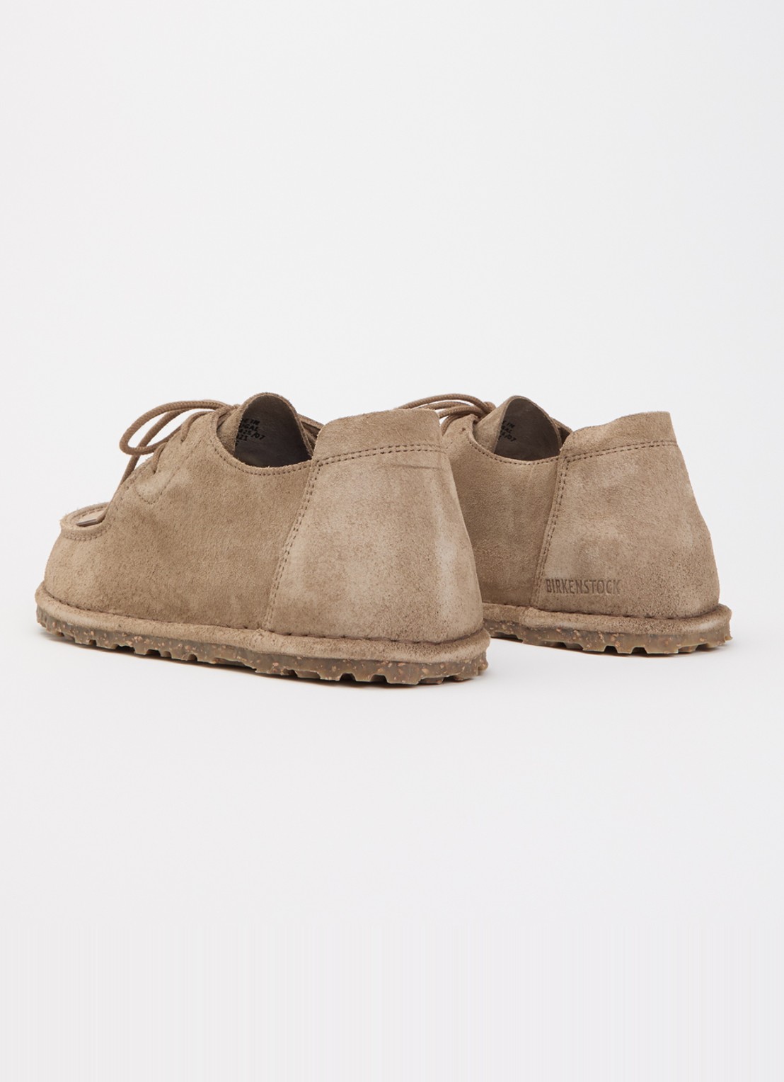 Birkenstock Utti Lace veterschoen van suède - achterkant taupe