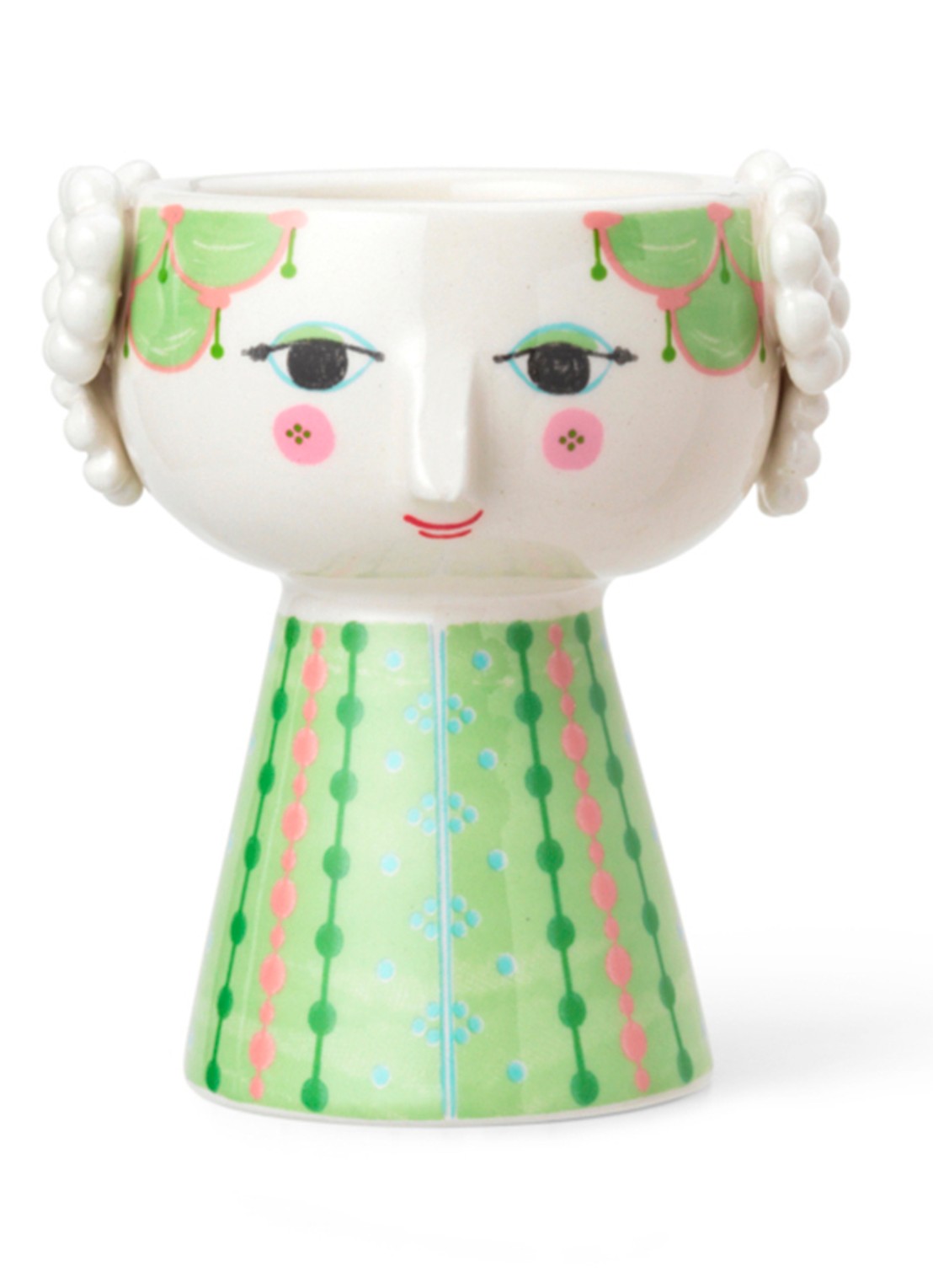 Bjørn Wiinblad Eva kandelaar 9.5 cm  - voorkant groen