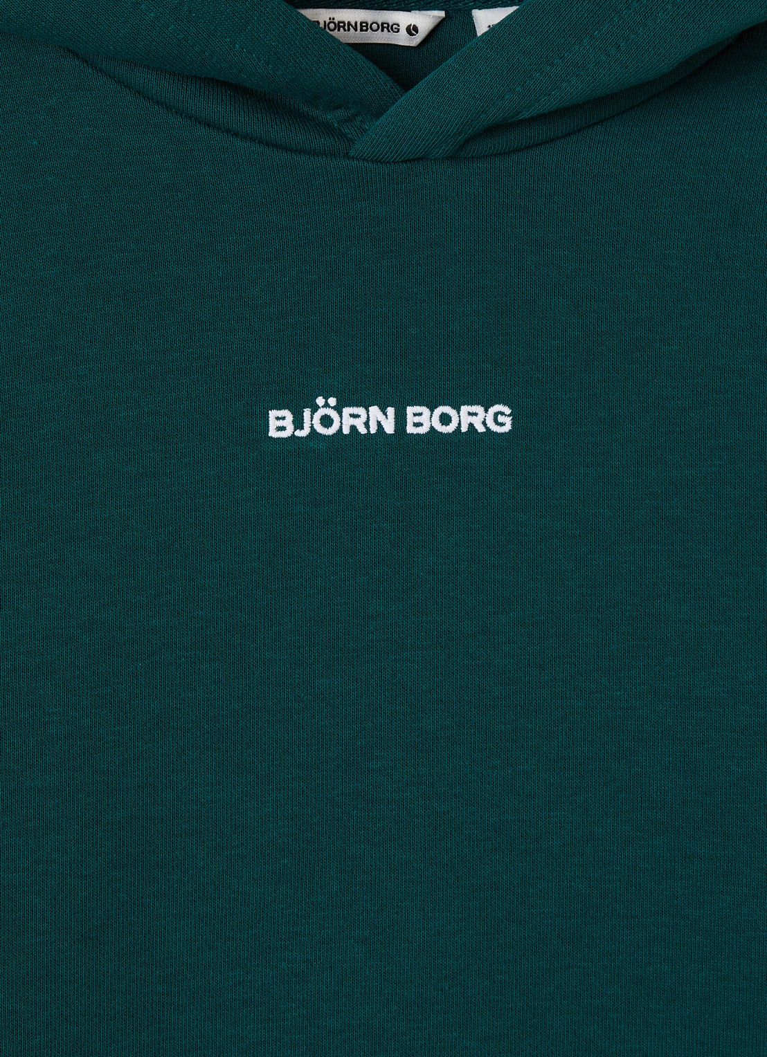 Björn Borg Borg Classic hoodie met logoborduring - detail donkergroen