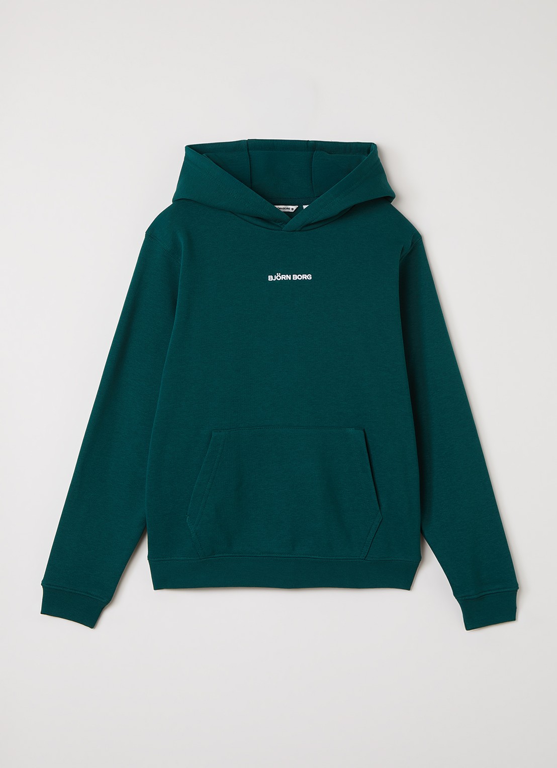 Björn Borg Borg Classic hoodie met logoborduring - voorkant 2 donkergroen