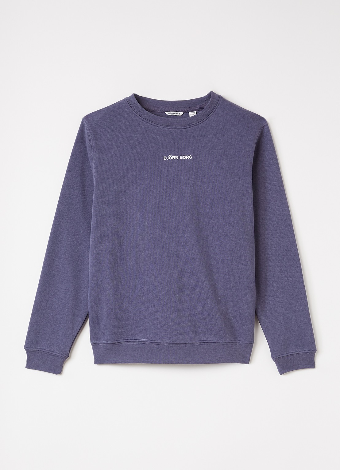 Björn Borg Borg Classic sweater met logoborduring - voorkant 2 staalblauw