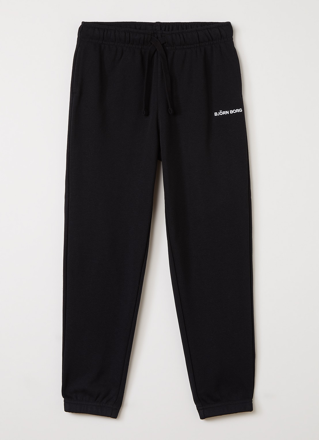 Björn Borg Borg Classic tapered fit joggingbroek met logoborduring - voorkant 3 zwart