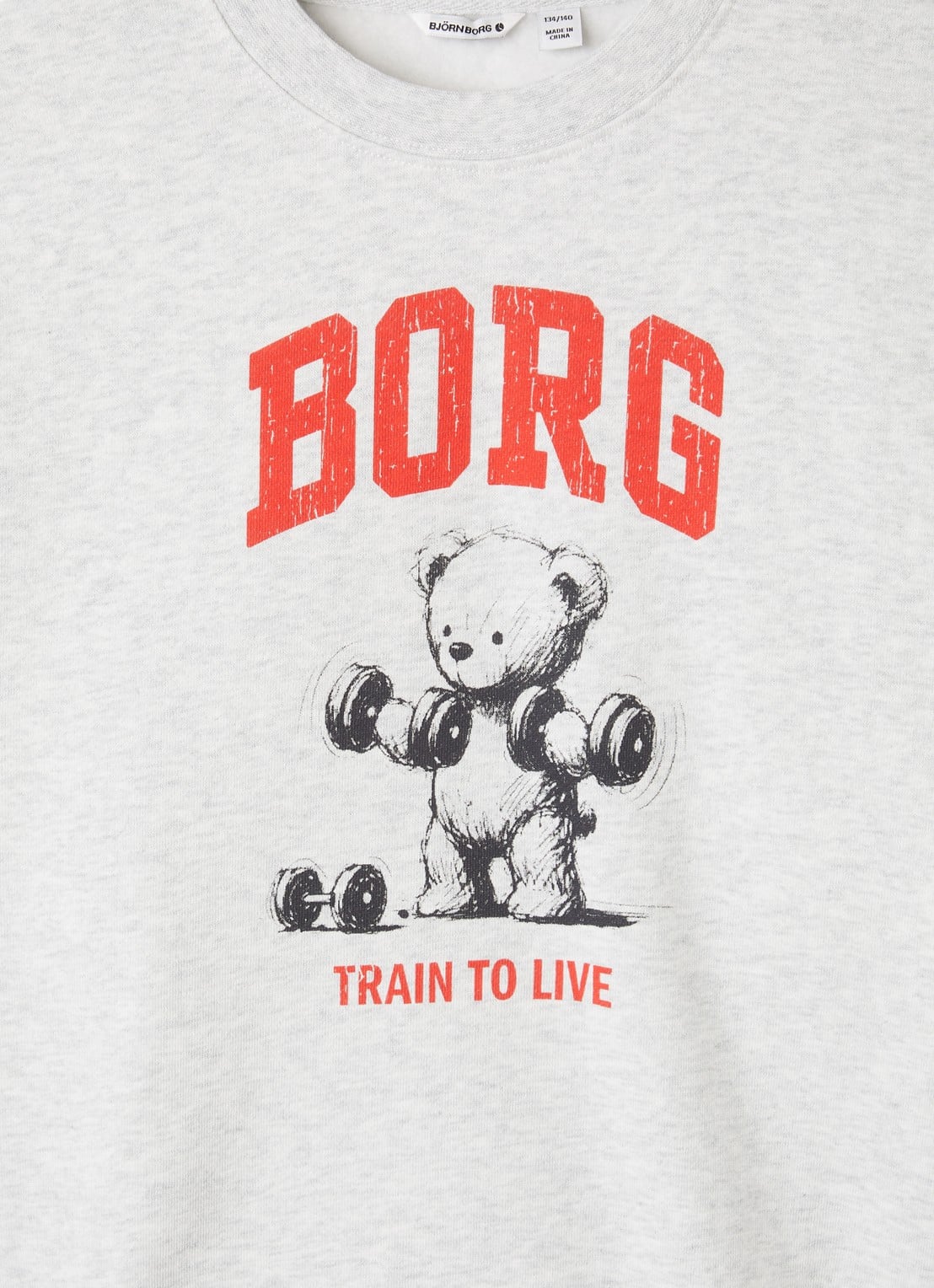 Björn Borg Borg oversized sweater met logoprint - detail grijsmele