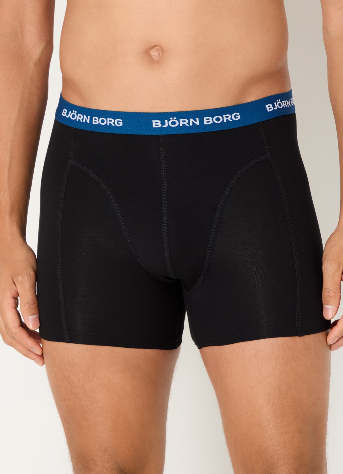 Björn Borg Boxershort met logoband in 3-pack - voorkant 3 zwart