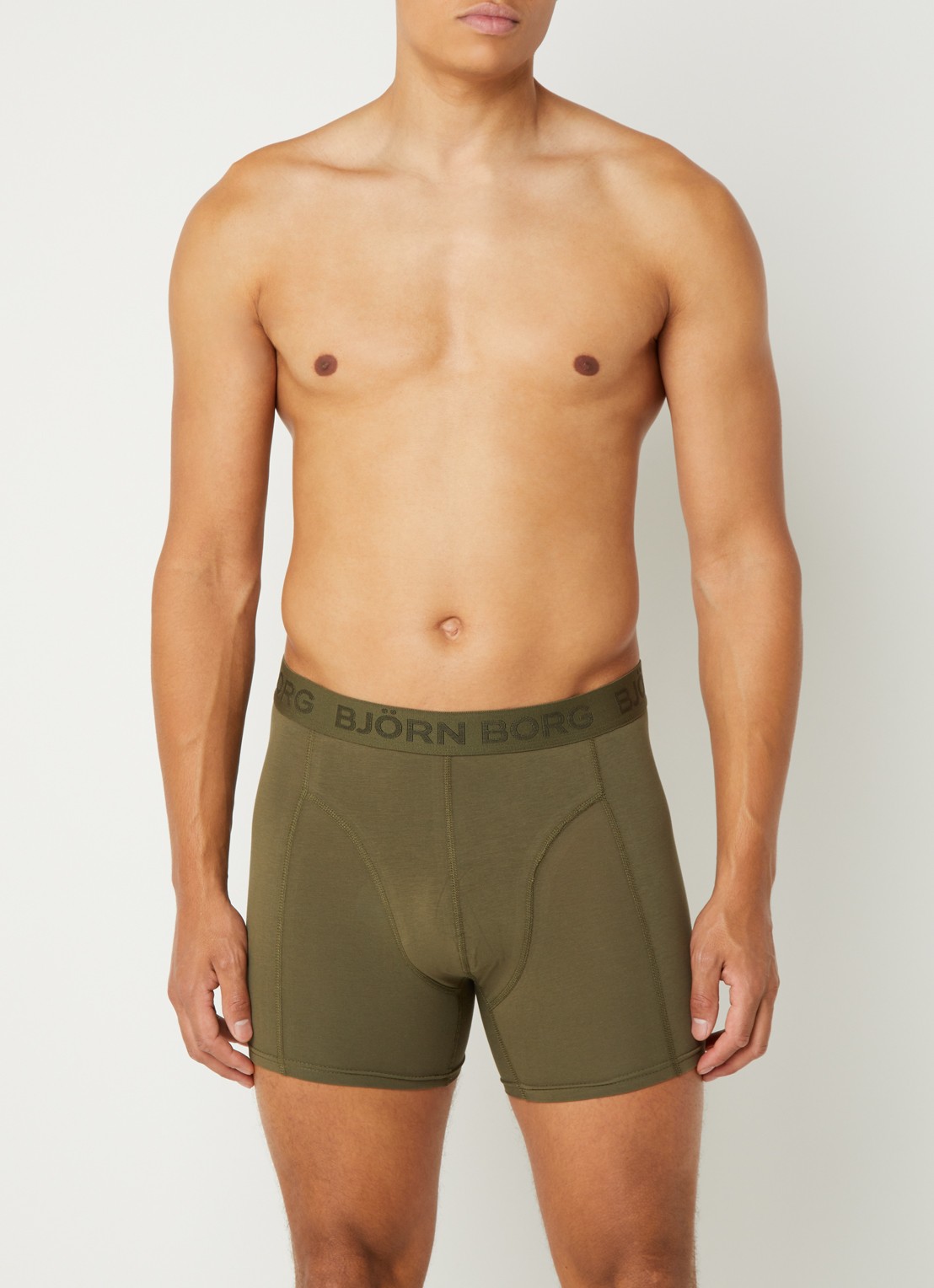 Björn Borg Boxershort met logoband in 3-pack - detail groen