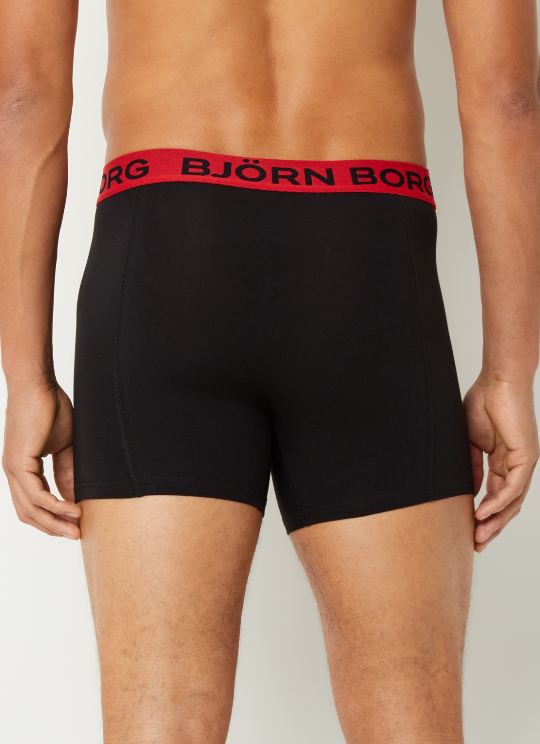 Björn Borg Boxershort met logoband in 3-pack - achterkant 4 rood