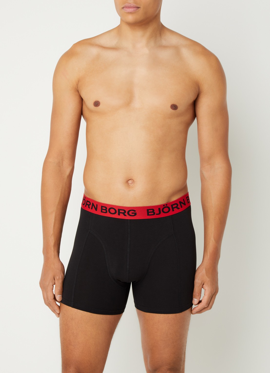Björn Borg Boxershort met logoband in 3-pack - detail rood